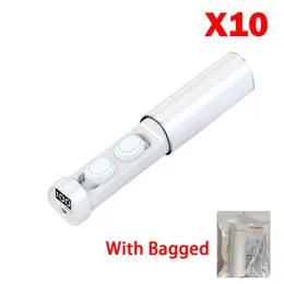 10pcs Lo N21 Kulaklık Kablosuz Kulaklık Bluetooth Mikrofon LED ile Su Geçirmez Kulaklıklar