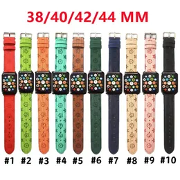 Fashion Top Designer Watchband Straps for Apple Watch Band 42mm 38mm 40mm 44mm Luxury Designs watchbands iwatch7 6 5 4 3 2 1 se PU Leather Brand Flowers classical