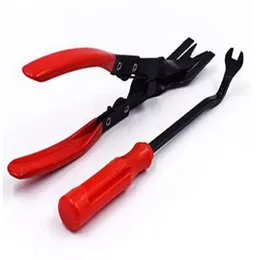 2PCS/Set Clip Plier Set Fastener Remover Combo Repair Kit Buckle Plastic Car Door Nail Puller Trim Panels Clip