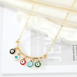 Colares pendentes 6pcs Personalidade criativa Color Tassel Tassel Multcolor Eye Colar Resina Eyes Turquia Link Chain Jewelry