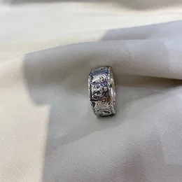 Nya lyxiga högkvalitativa modesmycken för Sterling Silver Thai Silver Tiger Head slitna personlig trend dubbel unisex pekfingerring