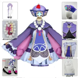 Anime Costumes Project Qiqi cosplay come genshin Impact Zombie Girl Dress Hat Buty anime peruk halloween ubrania Boże Narodzenie Women Gilr Z0301