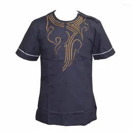 Men's T Shirts Mr Hunkle Design Pan-African Vintage T-shirt Short Sleeve O-neck Smart Casual Top Tees Emboildery Men's