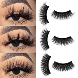 Falska ögonfransar par 3D/5D faux mink Long Natural Curly Tjock Wispy Fake Eye Lashes Extension Women Makeup Toolsfalse