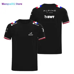 Wangcai01 T-shirt maschile 2022 Formula 1 Alpine F1 Team Short Seve Shirt Blue F1 Shirt ufficiale F1 Nuovo abbigliamento di alta qualità Rennrad Trikot Herren 0306H23