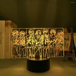 Night Lights 3d Lamp Anime Bungo Stray Dogs Group For Bedroom Decoration Light Kids Teen Birthday Gift Manga Led