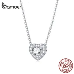 Chokers 925 Sterling Silver Bright Love Chain Chain Shiny Shape Shap