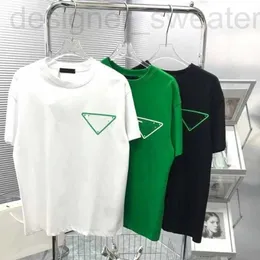 Herr t-shirts designer hög version Summer Tide Triangle Letter Printing unisex rund hals kort ärm bomull t-shirt par kq9v