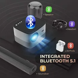 프로젝터 전체 HD 프로젝터 5G WiFi Bluetooth 350ANSI 200 "디스플레이 디지털 포커스 19201080P Android 4K 프로젝터 F18 홈 시어터 R230306