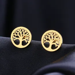 Orecchini in acciaio inossidabile Vintage Fortune Tree Fashion Stud Classico semplice orecchino per gioielli da donna Festa di nozze