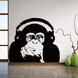 Naklejki ścienne myślenie goryle naklejki dzieła sztuka dekoracja dekoracji Monkey Music naklejka sypialnia 7252