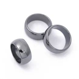 Кластерные кольца 1 шт. Натуральные гематитовые каменные кольца для женщин Мужчины модные равнины.