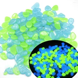 Garden Decorations Luminous Stones Blue Green Mixed Aquarium Pebbles Artificial Fluorite Fluorescent Light 20-30MM