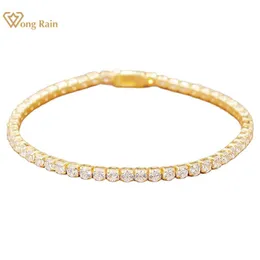 Charm Armband Wong Rain 925 Sterling Silver Lab Sapphire High Carbon Diamonds Gemstone Wedding Tennis Armband Bangle Fine Jewelry Partihandel 230306