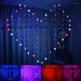 Kurtyna LED Luminous Curtains w kształcie serca światła bajki sznurek wiszący akcesoria DC5V USB