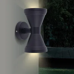 Utomhusvägglampor LED -vattentät lampa Modern veranda yttre ljus Garden Villa IP65 Hourglas Aluminium Sconces