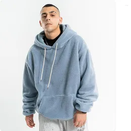 Hoodies للرجال icpans ألوان صلبة رجال من النوع الثقيل 2023 الخريف الشتاء غير الرسمي تعرق الفخامة