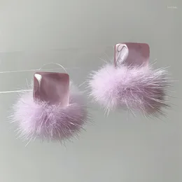 Brincos de garanhão imitação de parque de carne de pelúcia bolas de artesanato diy pingente enfeites acessórios material pompoms material