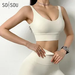 ملابس اليوغا Soisou Nylon Tracksuits Women's Yoga Set Suit Suit Gym Litness Bra Leggings Women Lounge Wear Tops Sexy 18 Colors 230306