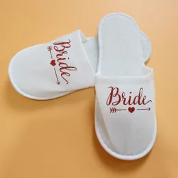 Fashion Bride Slippers Bride Tribe Bridesmaid Maid of Honor Wedding Shoes Bridal Party Night Wedding Party