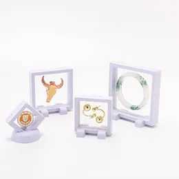 PE Film Brooch Coin Gems Jewelry с базовой коробкой пылепроницаемые выставки выставка подвесные серьги плавучих кольца Display Rack Lx4075
