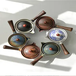 Conjunto de chá gongfu chinês de porcelana conjunto de bule com máquina de chá de rotação 360 e bolsa infusora para presente para amigo