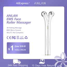 Yüz Masaj Anlan EMS Roller Electric V Masajlar Mikro -Mürkahim Güzellik Makinesi İnce Çift Çene Masaj Cilt Bakım Aracı 230303