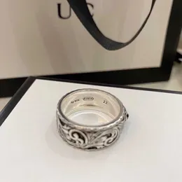 2023 Högkvalitativt modesmycken för Sterling Silver Thai Silver Tiger Head slitna personlig trend dubbel unisex pekfingerring