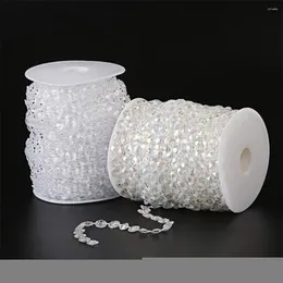 Party Decoration 1Roll 30M Acrylic Beads Luxury Curtain Cord Clear Hanging Pendents Chains Road Guide Stage Accessories