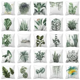 Pillow Modern Simple Tropical Green Leaves Cover Botanical Art Print Decorative Pillowcase Livingroom Sofa Couch Throw Pillows