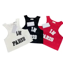 Lettera di paillettes luccicanti tees da donna maglieria Crop Top Summer Magliette sexy magliette