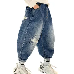 Jeans Jeans For Boys Big Hole Jeans Kids Boy Spring Autumn Children Jeans Casual Style Clothes For Boys 230306