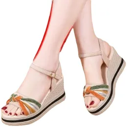 Sandals Summer Ladies Outdoor Casual Trendy Suede Metal Buckle Women Height Increasing 7CM Platform For WomenSandals