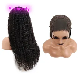Remy Virgin Hair da Malásia HD 4x4 Peruca frontal de renda Knky Curly 10-32 polegadas brasileiras 100% de cabelo humano Natutral Cor 150% 180% 210% densidade
