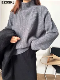 Frauen Pullover dicken halb high-neck solide herbst winter Pullover Pullover Frauen Weibliche Gestrickte pullover langarm pullover 230306