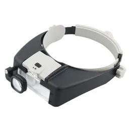 Lupen, LED-Lupe, freihändiges Kopfband mit 2 LEDs, professionelle Juwelierlupe 230306