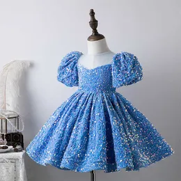 Mädchen Kleider Mädchen Prinzessin Kleider Pailletten 2023 Neue Kinder Geburtstag Party Kleid Blumen Zeremonie Elegante Kinder Kommen Ballkleid