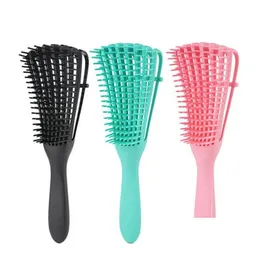 Hair Brushes Natural Tangling Brush Afro America 3A To 4C Curly Co Straight Easy Wet/Dry S Curved Wavy Drop Delivery Products Care St Dhnqi