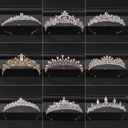Tiaras Baroque Rhinestone Crystal Crown و Tiara Bridal Hair Jewelry Party Tiaras Crowns for Women Wedding Hair Assories R230306