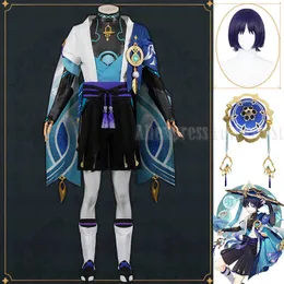 Anime Costumes Scaramouche Kukukuzushi Cosplay Come Cap Wanderer Game Genshin Impact Nowy skórka Płaszcz Klofak Krótki strój Eons Adrift Accessorie Z0301