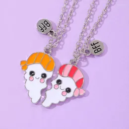 Pendant Necklaces Luoluo&baby 2Pcs/set Cute Cartoon Dog Friend Necklace For Girls BFF Friendship Jewelry Gift