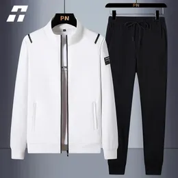 Herren-Trainingsanzüge, lässiger Herren-Trainingsanzug, Frühling und Herbst, Sportbekleidung für Herren, 2-teilige Sets, Jogginghose, bedruckt, Marke, Reißverschluss, männlich, Sweatshirt-Anzug, Übergröße, 230303