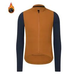 Cycling Shirts Tops Spexcell Rsantce Winter Thermal Fleece Cycling Jersey Top MTB Bike Outdoor Men's Bicycle Clothing Long Sleeve Shirt Uniform 230306