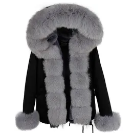 Women's Fur & Faux Short Real Parka Winter Jacket Women Outwear Thick Warm Natural Collar Coat Hooded Pelliccia Brand 2023Women's Women'sWom