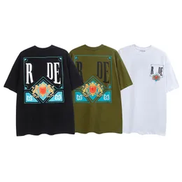 Summer Luxury Street Herr Shorts Ärmkläder Herr T-shirts Dam Designers T-shirts Lösa överdimensionerade T-shirts Kläder Mode Toppar Mans Casual Bröst Letter Shirt