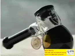 Óleo queimador de óleo Tubi -papo Bongo Bubbler de vidro preto Tubo manual clássico borbulhador branco maçaneta espessa fumante tubo de fumante