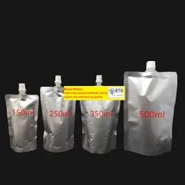 도시 팩 150ml 250ml 350ml 500ml 알루미늄 호일 스탠드 업 스파우트 액체 백 팩 음료 청소기 링크 스파우트 파우치