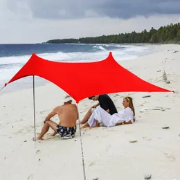 Палатки и укрытия на открытом воздухе пляжная палатка солнечная тень укрытие с песком якоря для пикника для кемпинга