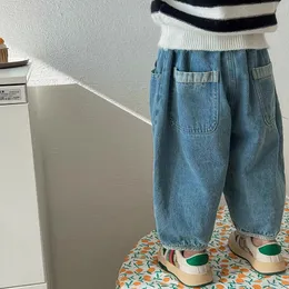 Jeans Frühling Die Auflistung Koreanische Kinder Kleidung Kleidung Baby Boy Casual kinder Lose Joker Jeans Jungen Hosen 230306