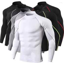 Erkek Tişörtleri Hızlı Kuru Koşu Gömlek Erkekler Vücut Geliştirme Spor T-Shirt Uzun Kollu Sıkıştırma Fitness Rashgard Sıkı